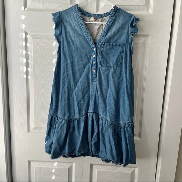 Anthropologie Pilcro Flounced Tunic Dress Chambray Denim - Picture 2 of 6